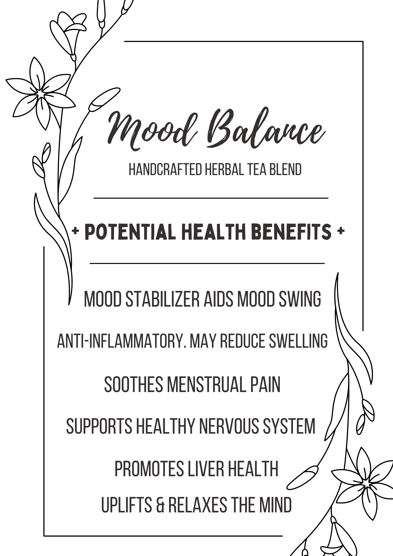 Mood Balance Handcrafted Herbal Tea Blend 13 Servings