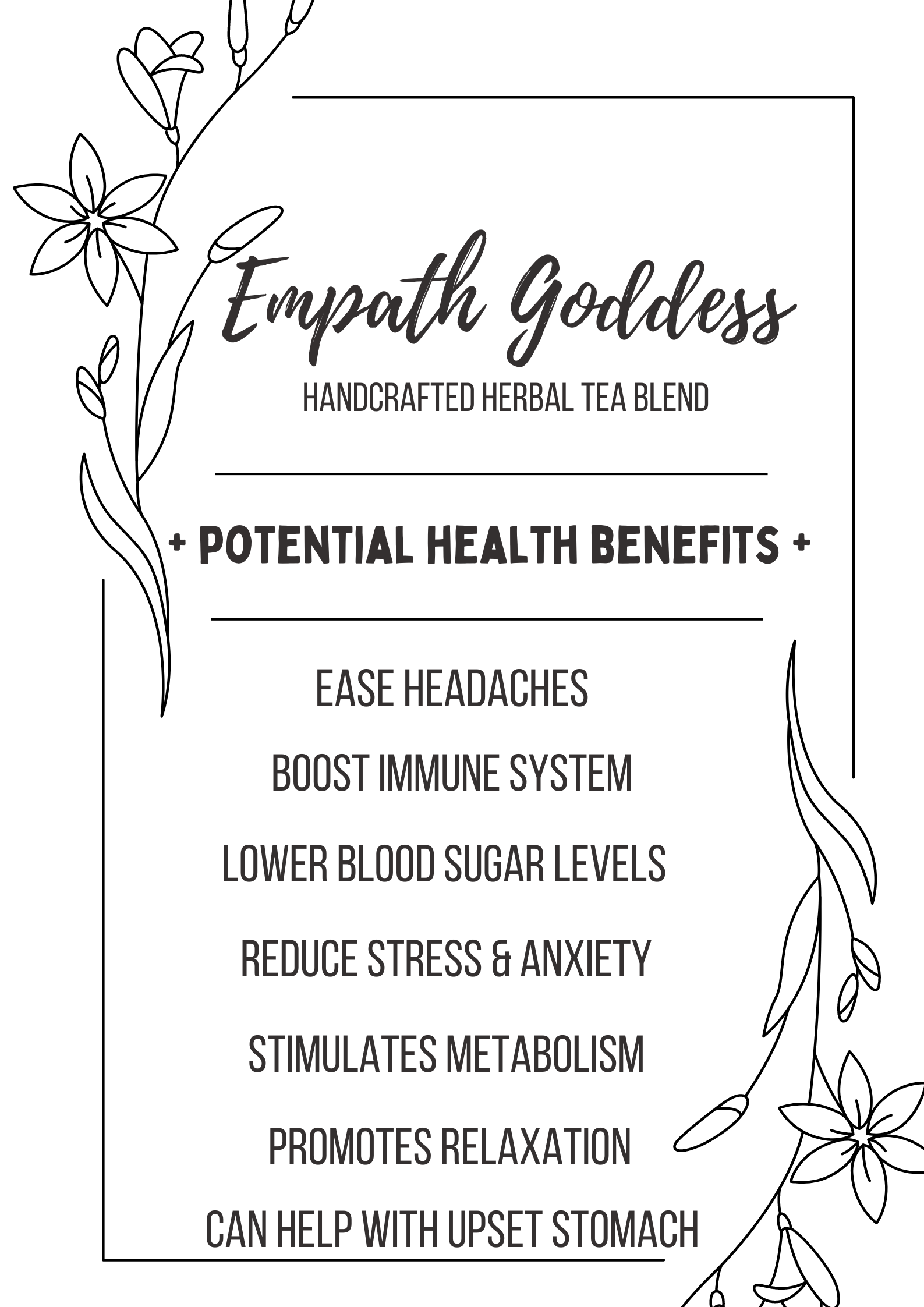 EMPATH GODDESS Handcrafted Herbal Tea Blend 13 Servings