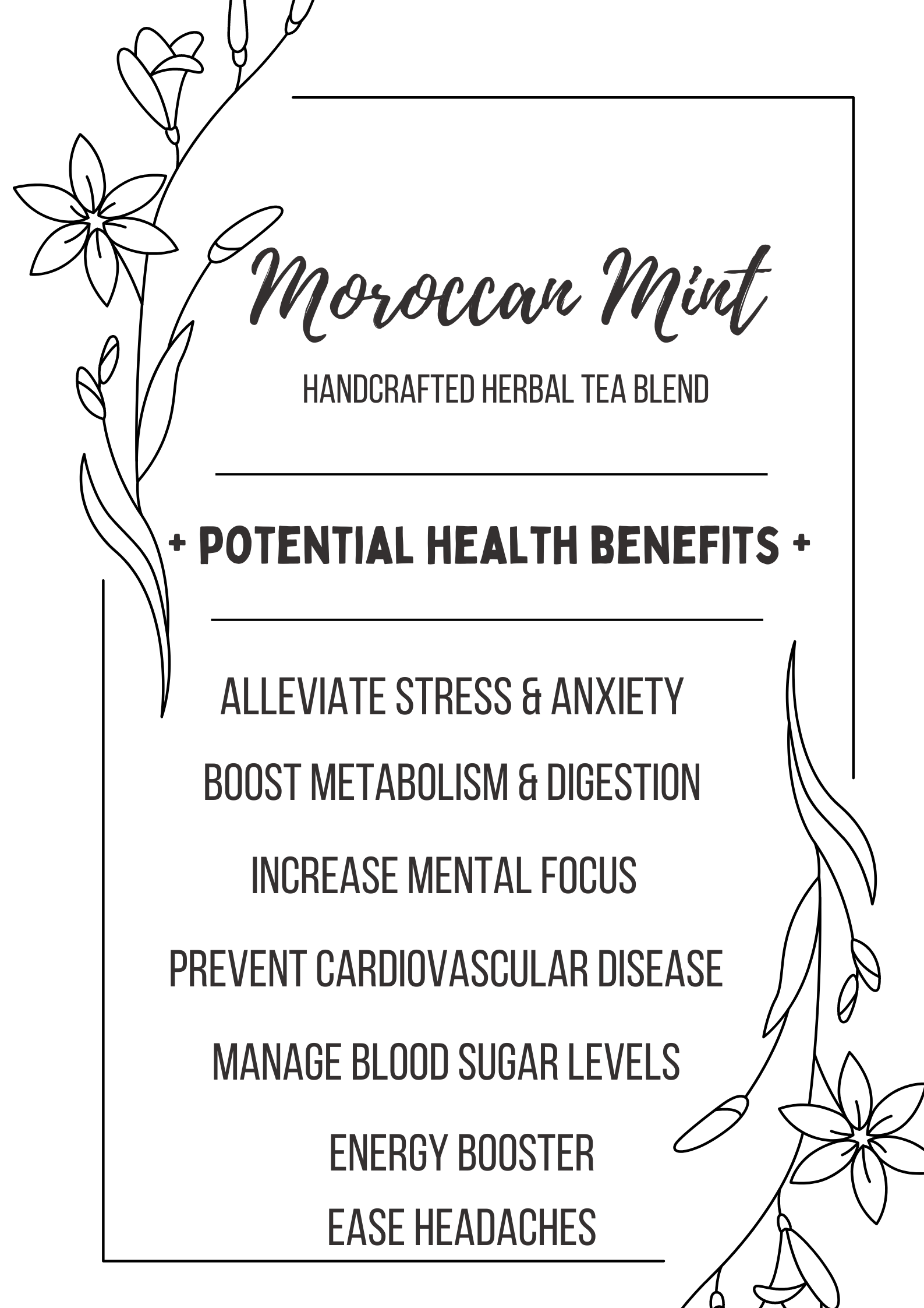 Moroccan Mint Handcrafted Tea Blend // 10 Servings